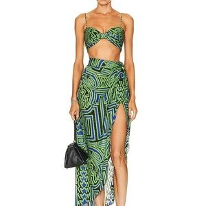 Johanna Ortiz dialecto skirt crop top set size 2 NWT